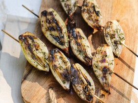 Herby BBQ Shallot Skewers