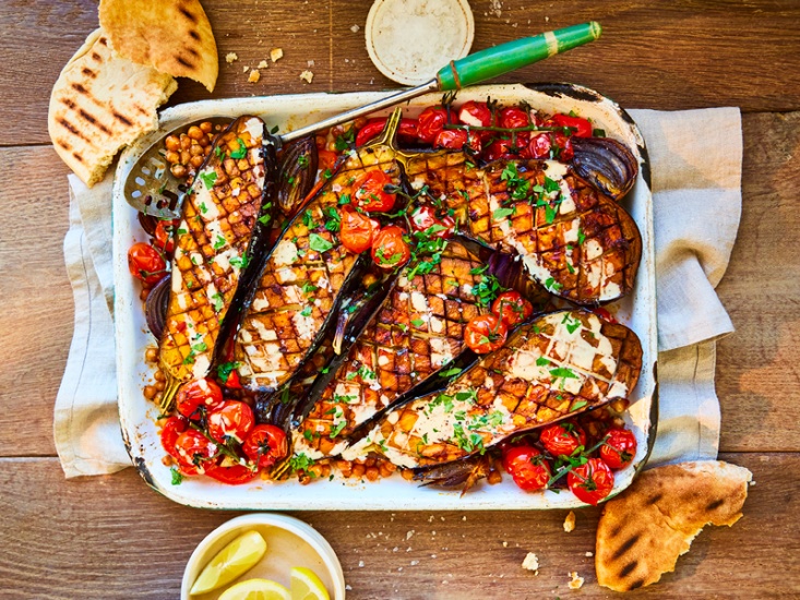 Baked Aubergine traybake