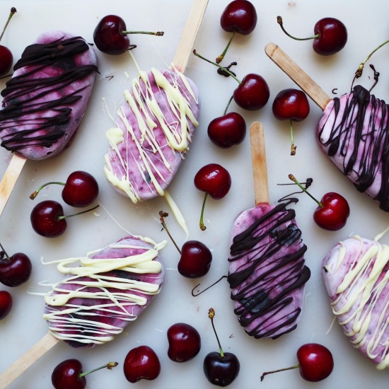 Cherry and Coconut Yogurt Ice-Pops