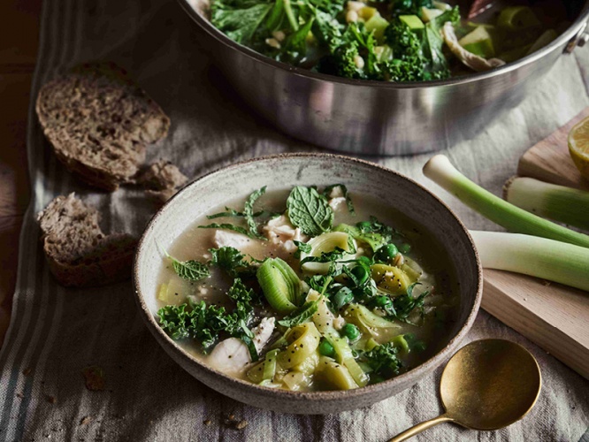 Eat Your Greens with this Delicious Cock-a-Leekie Soup