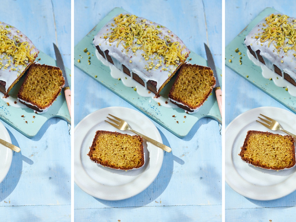 Lemon & Pistachio Drizzle Cake