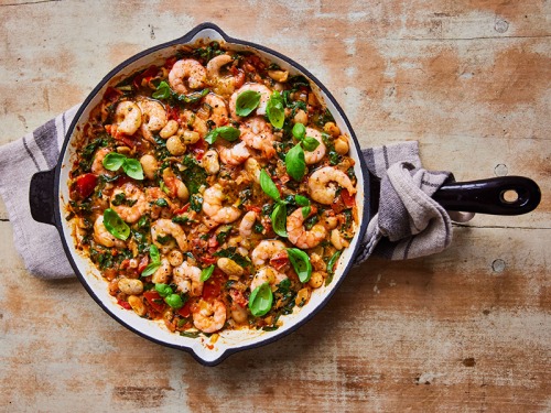 White Bean Prawn Saganaki