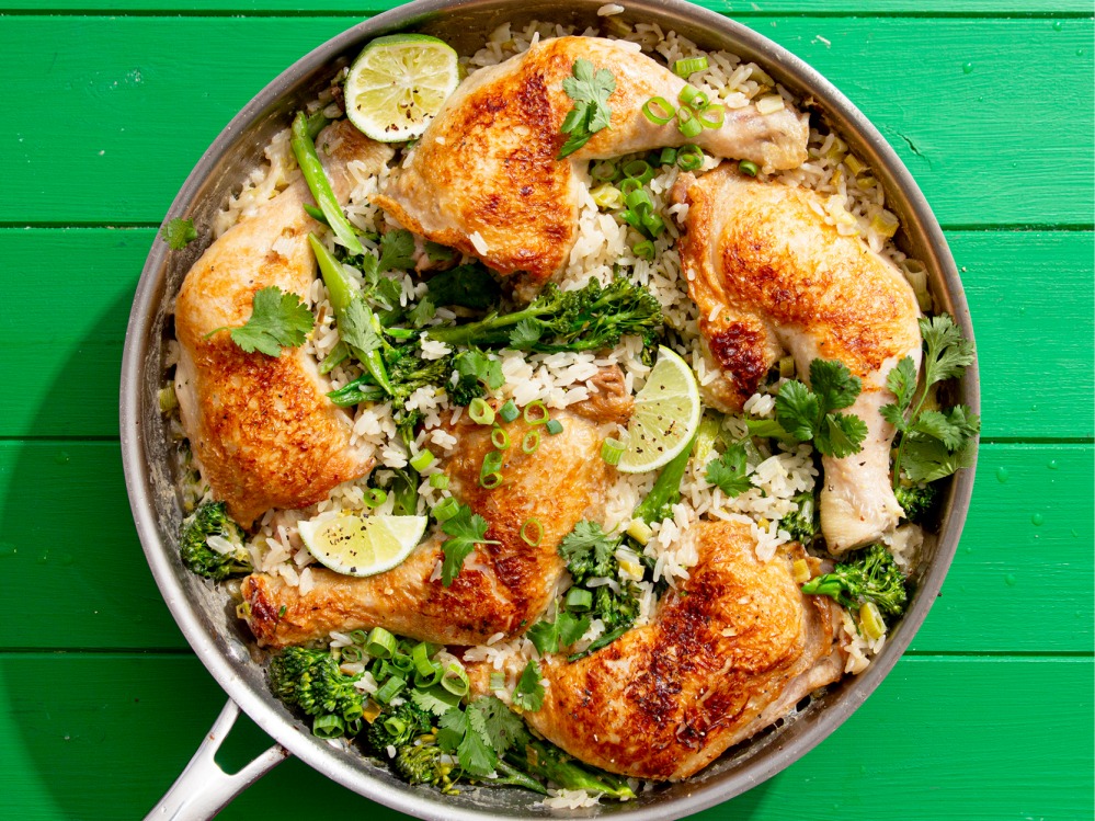 Ginger and Lime Chicken Legs with Coconut Rice