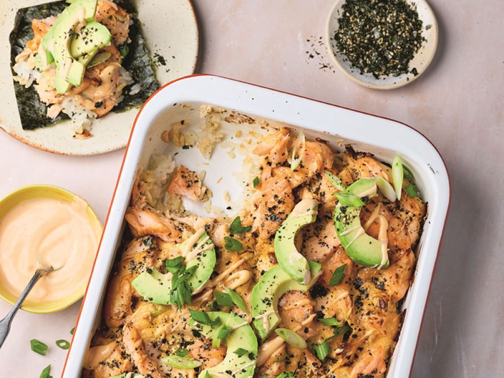Salmon Sushi Bake