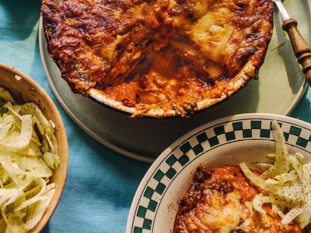 Aubergine Parmigiana with Spiced Tomato and Oozing Mozzarella