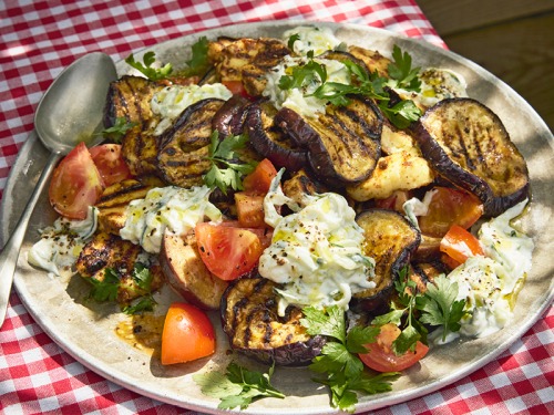Make this Halloumi and Aubergine Salad for Supper