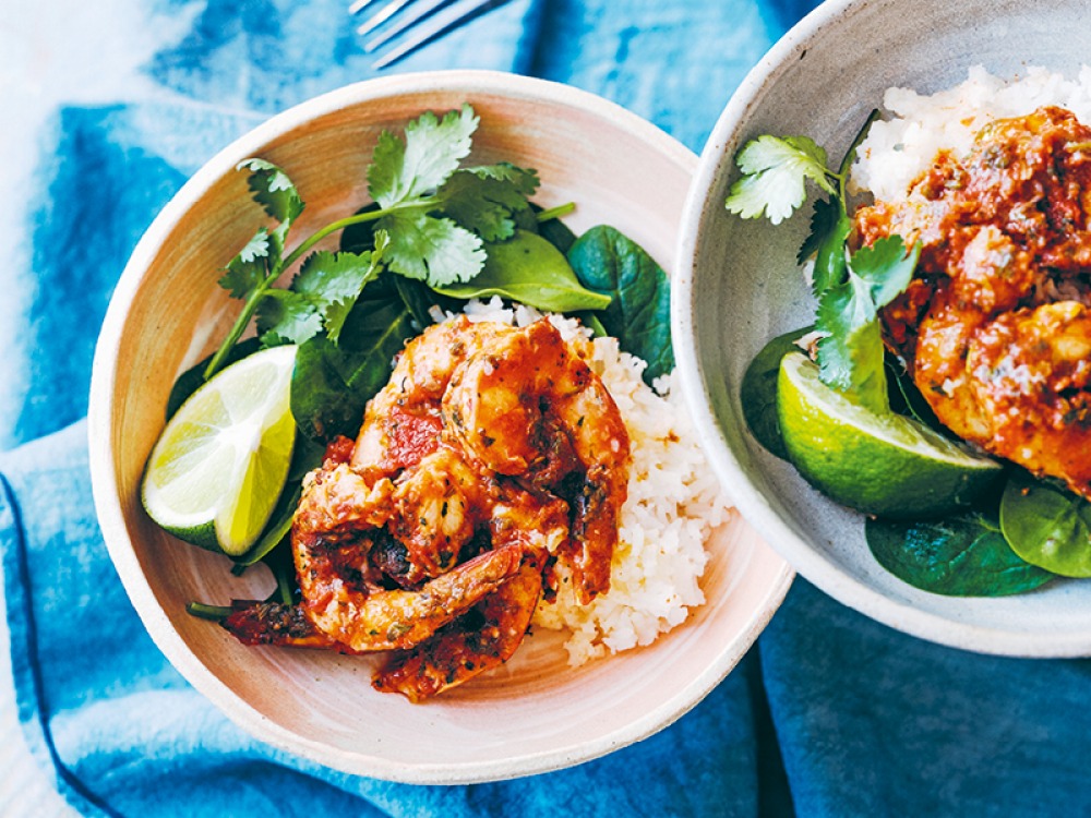 Mexican Prawns with Coriander Rice