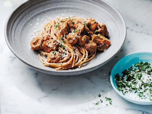 Mushroom Ragu with Spaghetti