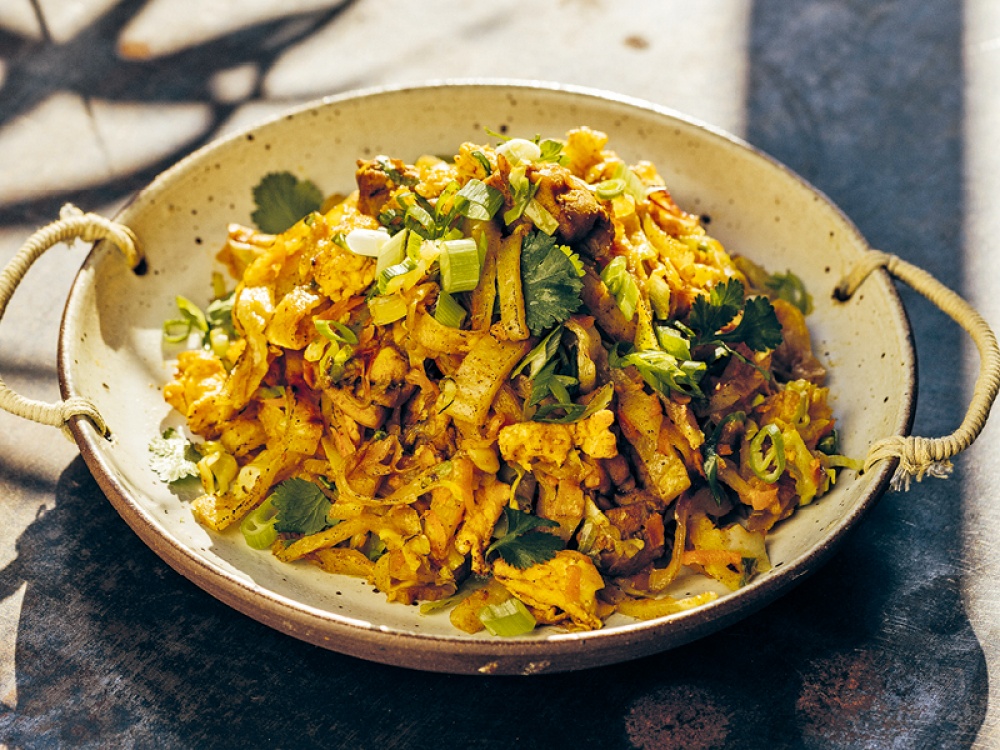 Curry in a bowl made with leftover vegetables