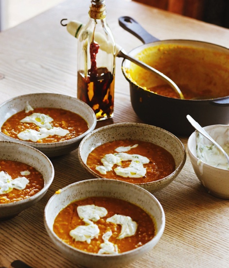 Spicy Squash and Lentil Soup