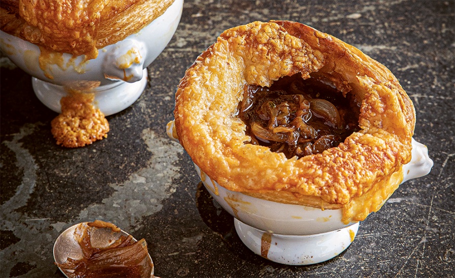 French Onion Soup with a Cheese Lid, James Martin