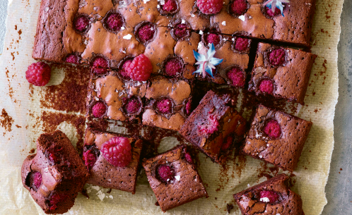 Chocolate, Raspberry & Sea Salt Brownies