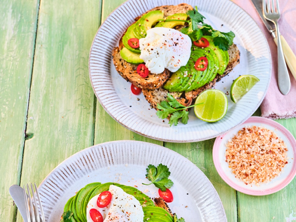 Avocado Toast with Poached Egg and Chilli Salt