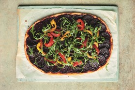 Roasted Pepper, Beetroot and Feta Oval Tart