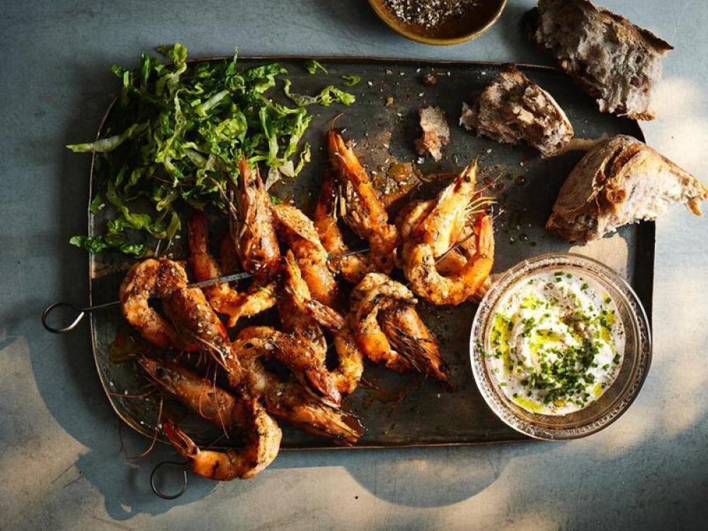 Za’atar King Prawns with Garlic Mayo