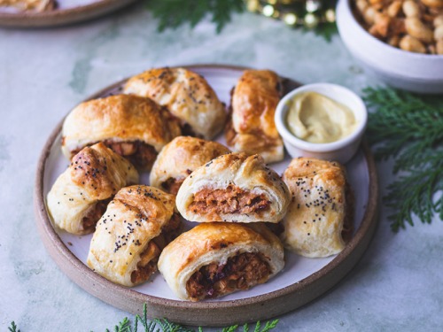 Caramelised Apple and Red Onion Vegan Sausage Rolls