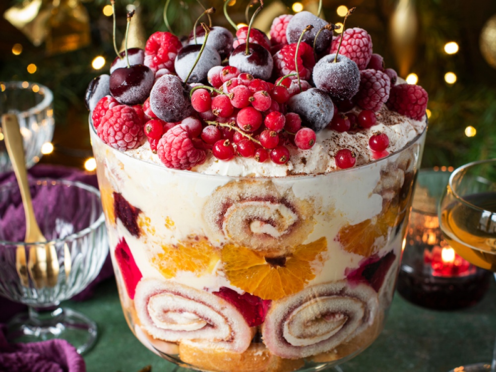 Mulled Wine Jam Trifle