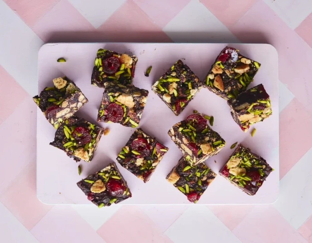 Chocolate, Cherry & Pistachio Fridge Cake