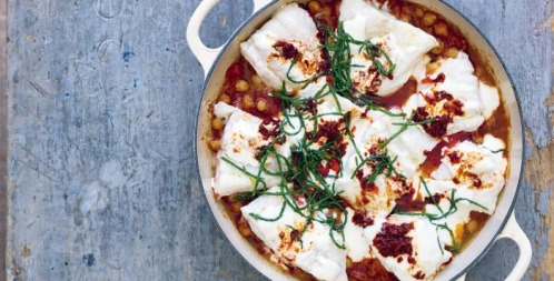 One-Pan Cod, Chorizo & Chickpeas