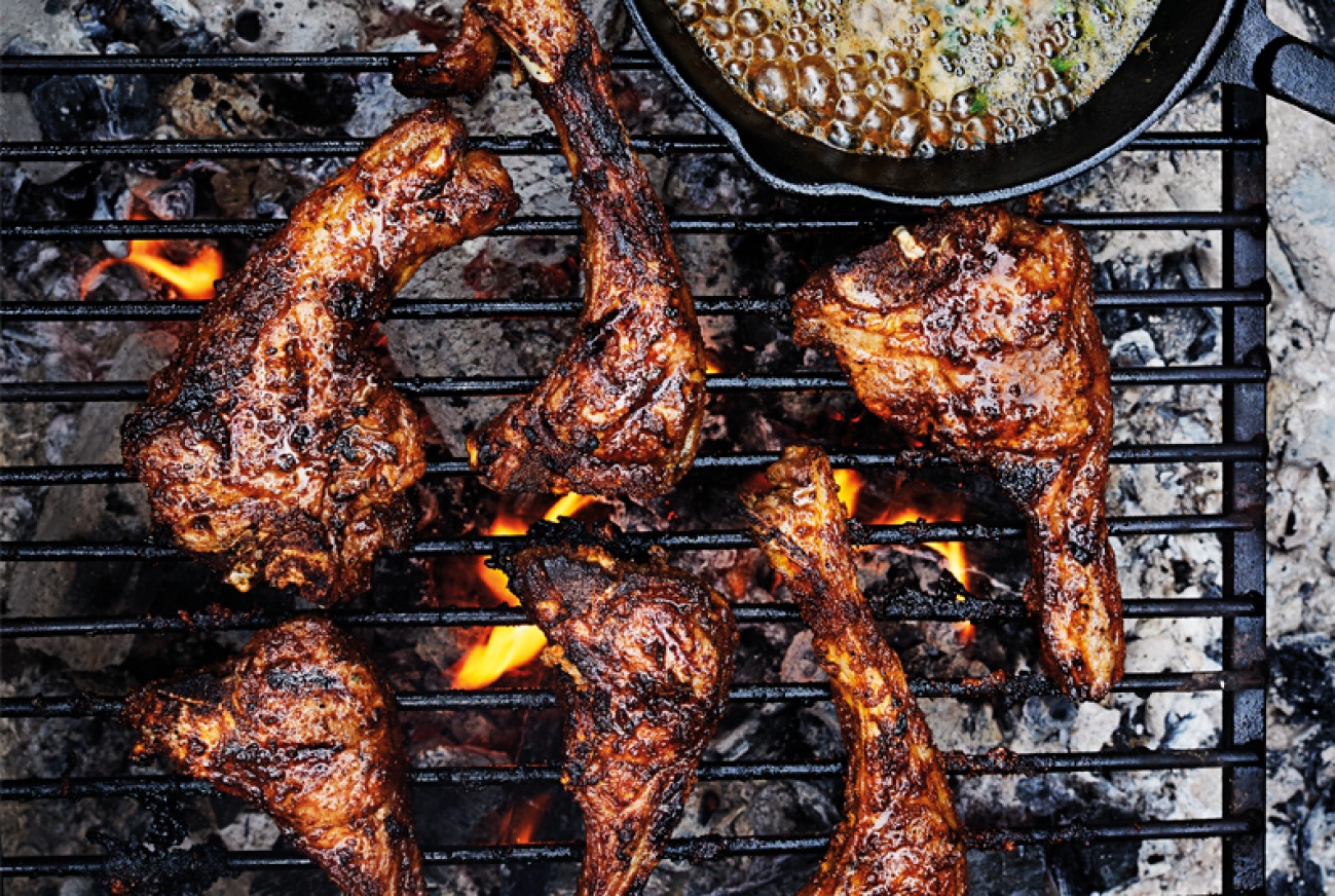 Barbecued Cumin Lamb Chops with Anchovy Butter & Lemon Yoghurt Living