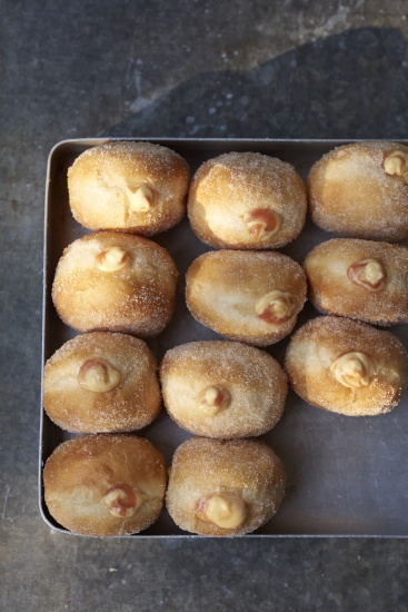 Rhubarb and Custard Doughnuts