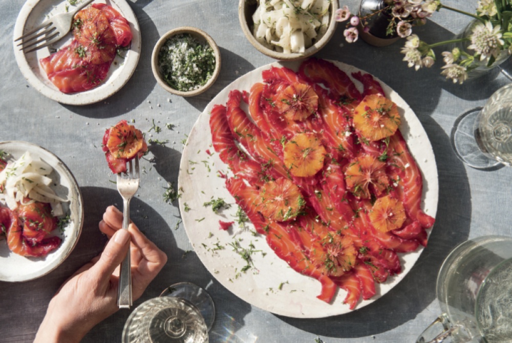 Betroot and Blood Orange Salmon
