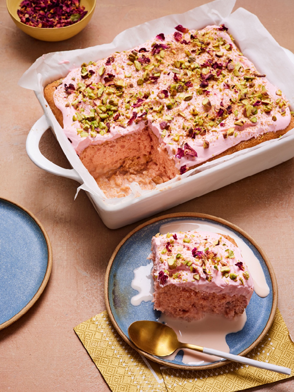 Rose and Pistachio Milk Cake