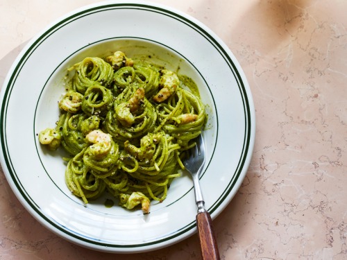 Prawn and Pistachio Tagliolini