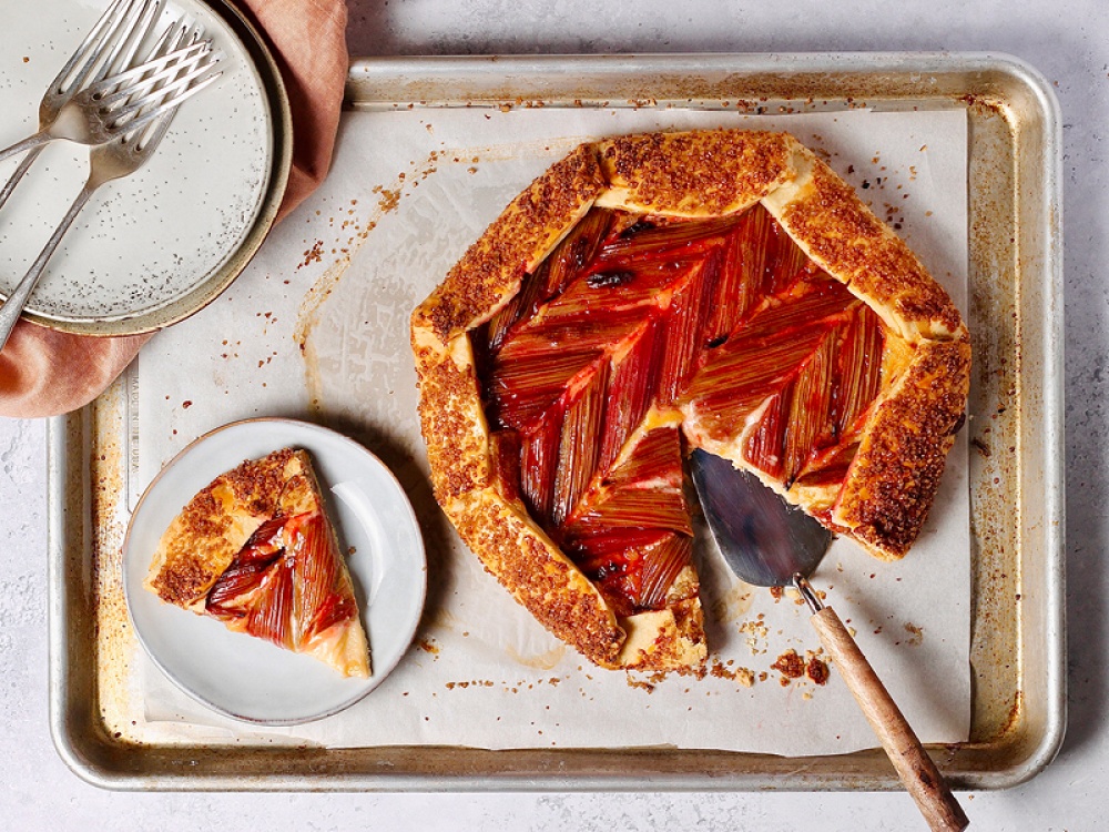 Sticky-Sweet Rhubarb and Custard Galette