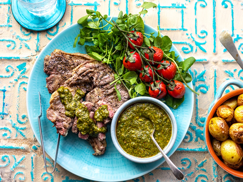 Spicy Watercress Chermoula for Lamb and Potatoes
