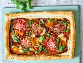 Mixed Tomato, Gouda and Pesto Tart
