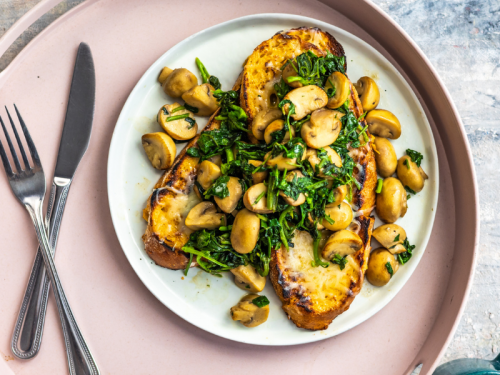 Mushroom and Watercress French Toast