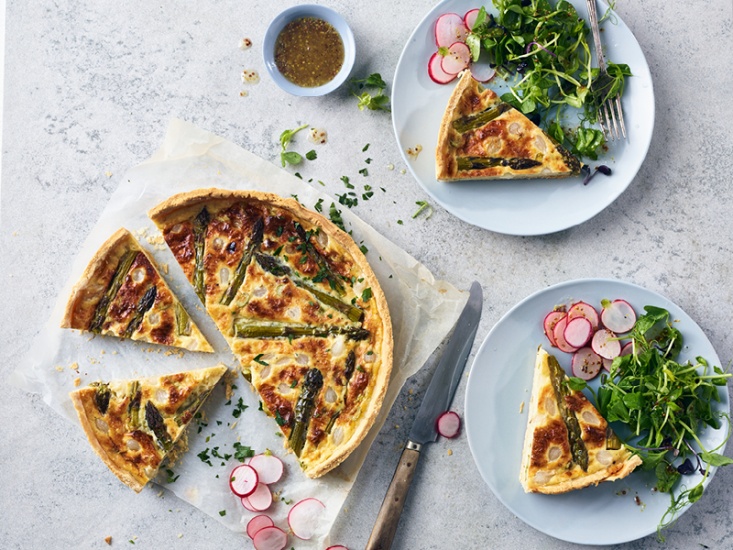 Gruyere, Asparagus and Cocktail Onion Quiche