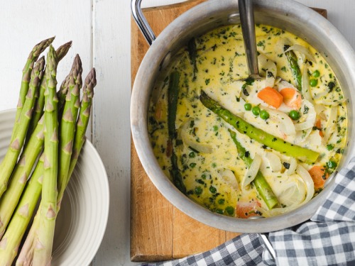 British Asparagus and Pea Spring Minestrone Soup