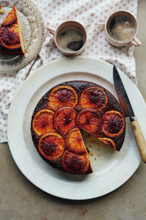 Blood Orange, Ricotta, Polenta and Olive Oil Cake