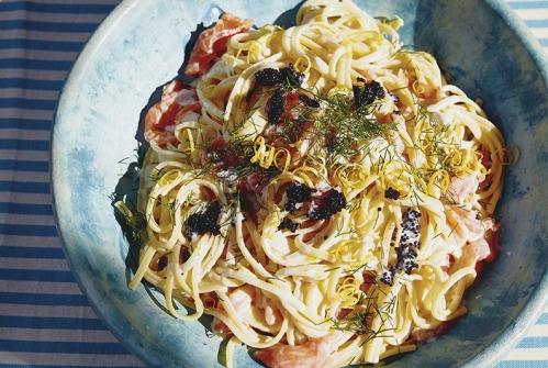 Pasta with Smoked Salmon, Vodka and Caviar