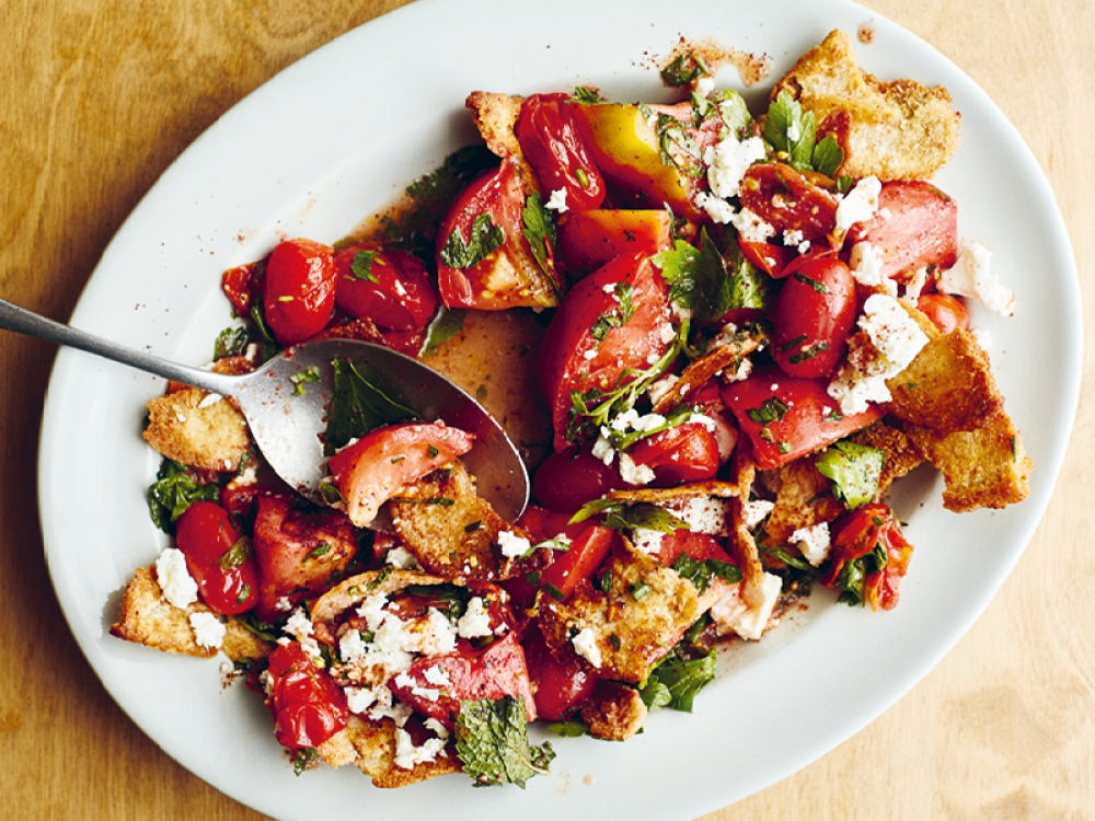 Fermented and Fresh Tomato Salad With Feta