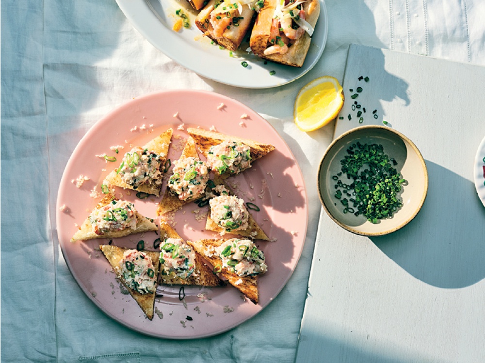 Crayfish-Topped Toast