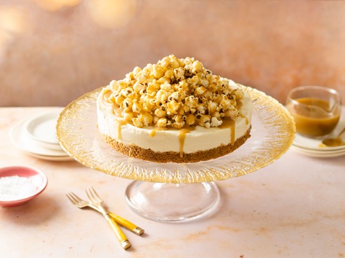 Gluten-Free Butterscotch Popcorn Cheesecake