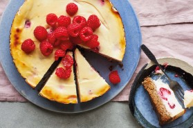 Raspberry and Lemon Ricotta Baked Cheesecake