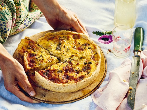 Leek & Stilton Quiche With Walnut Pastry