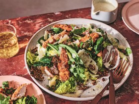 Chicken Goujon Caesar Salad with Fibre Cracker Croutons