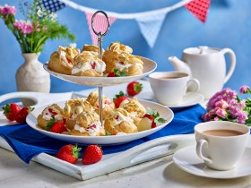 Strawberry Chocolate Profiteroles