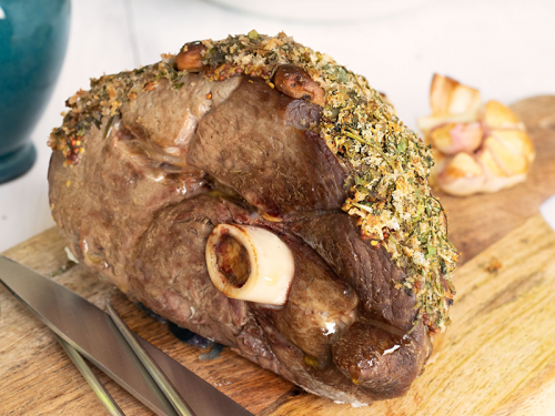 Roast Lamb with Caper and Herb Crust