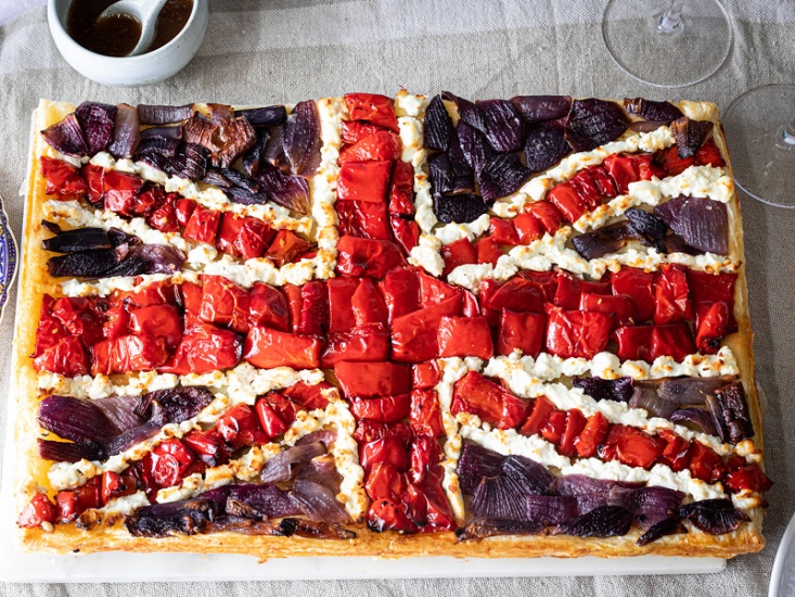 Union Jack Goats Cheese, Honey and Balsamic Vinaigrette Tart