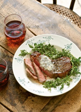 Cast-Iron Skillet Steak with Blue Cheese Butter