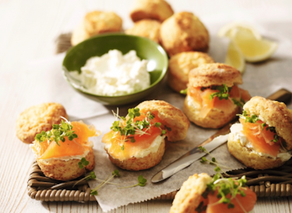 Cheddar and smoked salmon scones/Waitrose