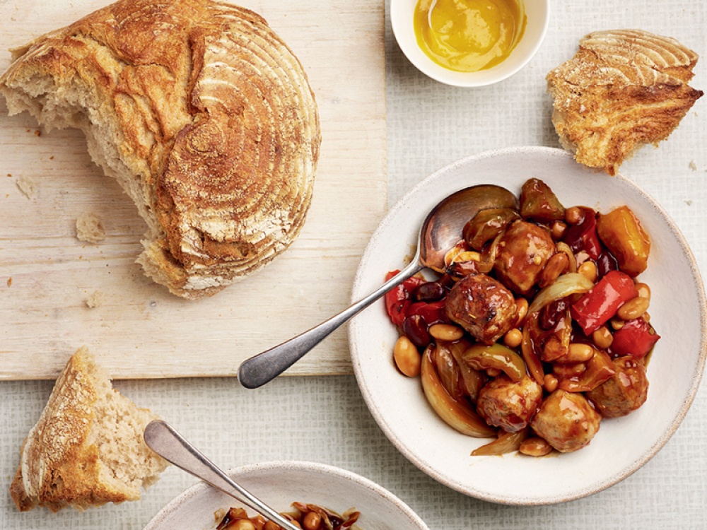 Sausage Stew with bread