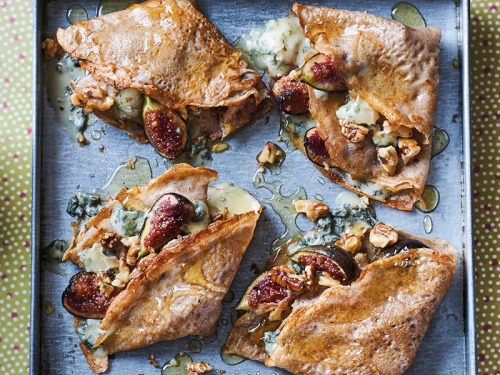 Buckwheat Galettes with Figs, Gorgonzola and Honey