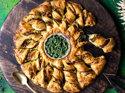 Perfect Party Feta and Watercress Pastry Wreath